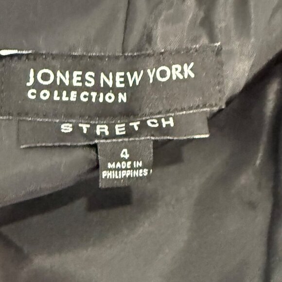 Jones New York Collection Gray White Pinstripe Seersucker Stretch Blazer Size 4 - Picture 2 of 8